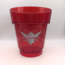 Smirnoff Vodka Eiskübel Eisbehälter rot | Kunststoff Kühler Eis original groß