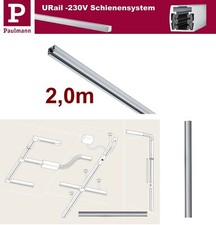 Paulmann URail Schiene 2,0 m Chrom Matt 1-Phasig Kürzbar Max 1000 Watt