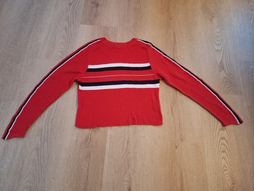 Roter rippstrick pullover - rippstrick,