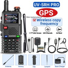 5RH GPS WALKIE TALKIE MULTI BAND RECHARGEABLE TWO WAY RADIO+108CM+SQUARE MIC KIT