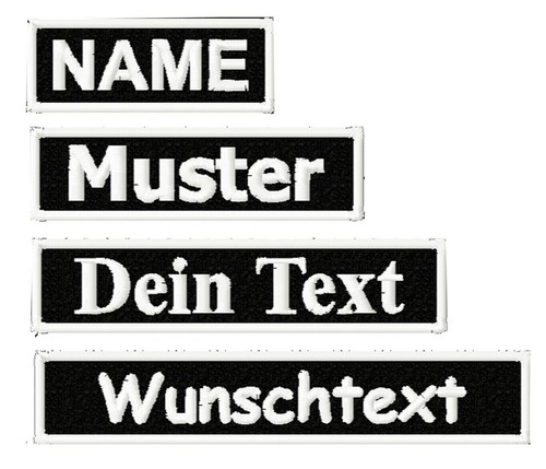Namensschild gestickt mit