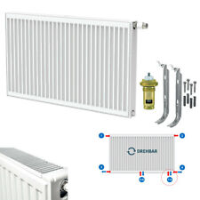 Universalheizkörper Mittelanschluss Heizkörper Typ 22 & 33 Ventil Halterung Weiß