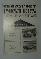 Werbe Flyer Rennsport Posters HRUBY Zeltweg 1970 Jochen Rindt † Jackie Stewart