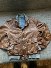 Delan Bomberjacke, Lederjacke, Fliegerjacke Braun M