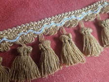 9,78 m Quastenborte 6,5 cm breit aus Omas Nähschrank Borte Vintage DDR (b26/B5