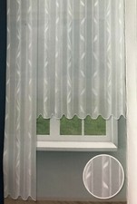 Moderner Store Blätterranke weiß 145 cm hoch mit Kräuselband