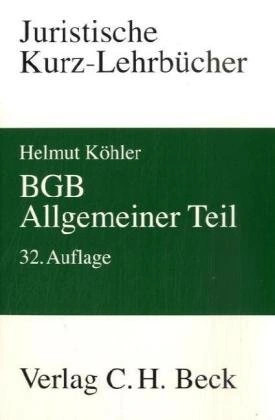 Bgb allgemeiner teil köhler - bgb,