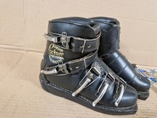 Antike Leder Skischuhe Gr 37