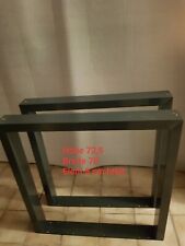 2 Tischkufen Metall grau neuwertig 72,5x70x8 cm