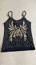 Oberteil Top Bluse stretch Tanzen Dance Bauchtanz Sommertop schwarz gold Perlen