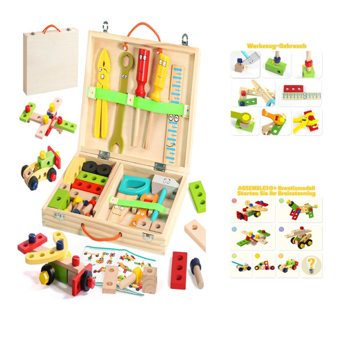 Montessori werkzeugkasten holz - montessori,