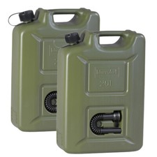 2er Set Benzinkanister PROFI 20L oliv 2x ARMY Kraftstoffkanister 20 Liter UN