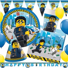 LEGO CITY - Geschirr Deko Kindergeburtstag Polizei Kinder Geburtstag Party Set