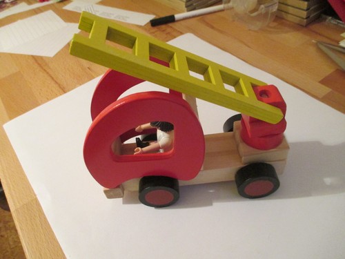 Holzspielzeug lkw leiterwagen - lkw,