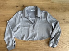 ZARA Bluse Gr. L Taupe Schlamm *NEU