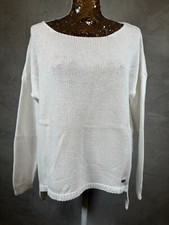 Please Jeans One Size bianco Rundhalspullover weiß Melange Optik PL-M49 Strick