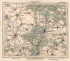 Strausberg Original Farblithografie Landkarte Peip 1893