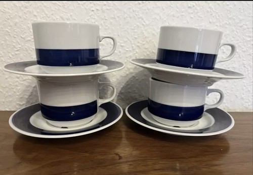 Ddr kahla blauer rand tassen - kahla,