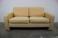 COR Conseta Couch Zweisitzer Hochwertiger Ripp Stoff Gelb Designer Sofa Neubezug