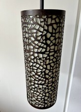 EGLO Pendelleuchte Metall 1-flammig HxD 280x110mm dunkelbraun/milchglas