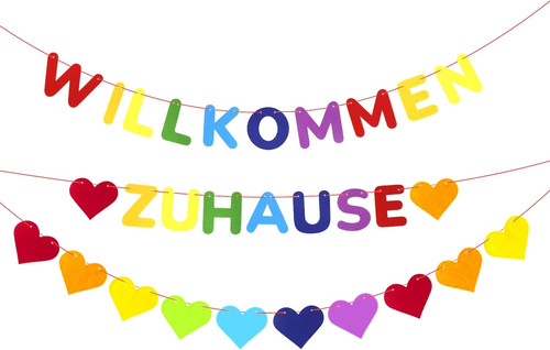 Willkommen zuhause girlande - willkommen,