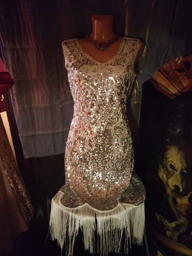 Kleid pailletten silber m - silber, gr: