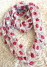 Kurt Kölln  Acc. Tuch Schal Bic Scarf Blue Red Lips 100% Viscose  Neu