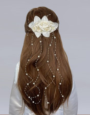 Kopfschmuck Haarschmuck  Haargesteck zum Kommunionskleid ivory creme beige *10