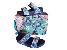 FitFlop Damen Sandalen Pantoletten Farbe blau-multi Größe 40 NEU