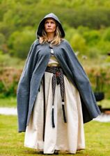 Mittelalter Larp Umhang Cape Knöpfe Kapuze Wollumhang grau rot braun schwarz