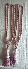 2 Anhänger Quaste Trotteln Raffhalter m. Keramik Vorhang Kordel rosa 72 cm Ø 4,5