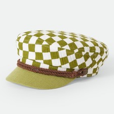 BRIXTON FIDDLER CAP GR: S 56 CM GREEN CHECKER BOARD