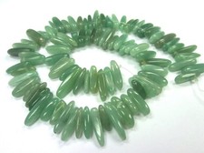 Aventurin ca.20x6mm 1 Strang Zähne Stäbchen Nuggets Perlen grün