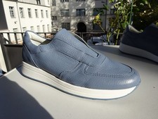 VITAFORM Damen Sneaker Leder Hirschleder Gummizug Blau Germany Gr.38 H Neu