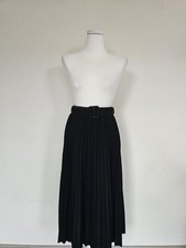 Maxirock Midirock Plissee Pleated Skirt Schwarz Faltenrock Xs S Gürtel