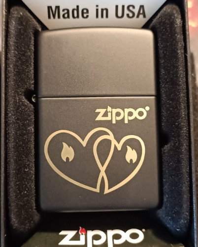 Zippo two hearts black matte - two,