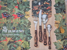 WMF Burgund Holzbesteck Cromargan  für 12 Personen 56 teilig  guter Zustand