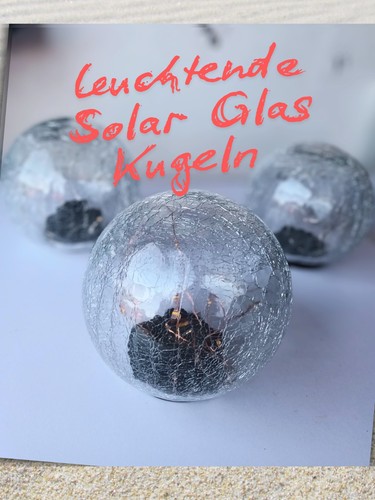 Solar glas kugeln 3er set - kugeln,