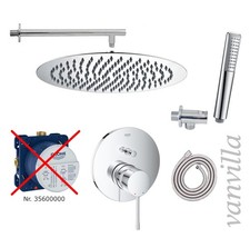 vanvilla Duschset Regendusche mit Duscharmatur Grohe Unterputz GE105ob poliert