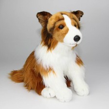 Langhaar Collie Kuscheltier Hund sitzend Plüschtier Stofftier Plüschhund 27 cm