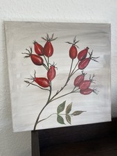Wandbilde Hagebutte Bilder Leinwand  Acryl Original modern