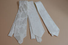 3 Stück Seiden-Jacquard Krawatten, 100 % Seide weiß, 9 cm x 150 cm