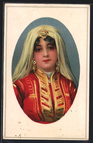 Ansichtskarte junge frau - frau, in