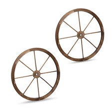Wagenrad Heuwagenrad Kutschenrad Speichenrad Dekorad Garten Deko 2er Set Holz