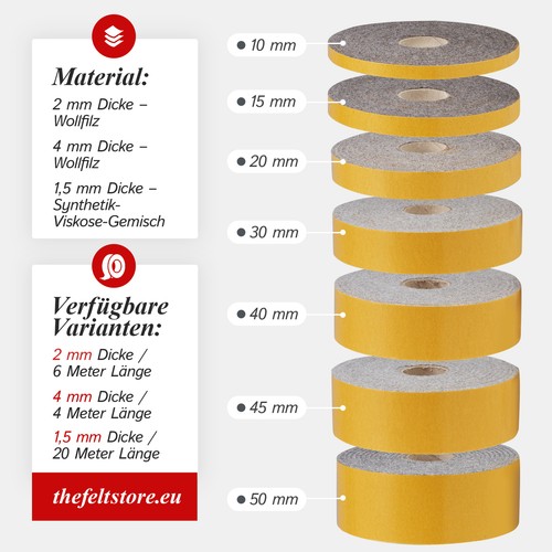 Filzband selbstklebend mm - selbstklebend, 4