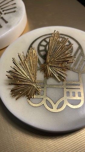 Ohrring vergoldet handarbeit - ohrring,