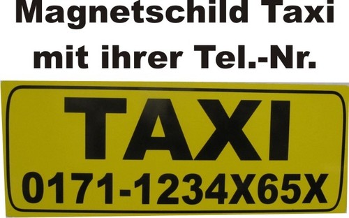 Magnetschild taxi mit - magnetschild,,