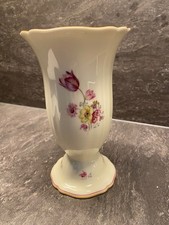 Rosenthal Porzellan Vase mit Blumenmalerei & Goldrand