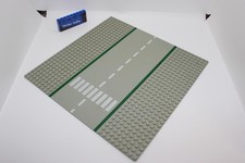Lego (c) 1x Platte Straße Gerade - 32x32 - 606p02  - hellgrau - Zebrastreifen