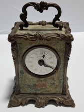 22-23-4 antike Reiseuhr mit Wecker Travel Clock with Alarm Frankreich um 1890
